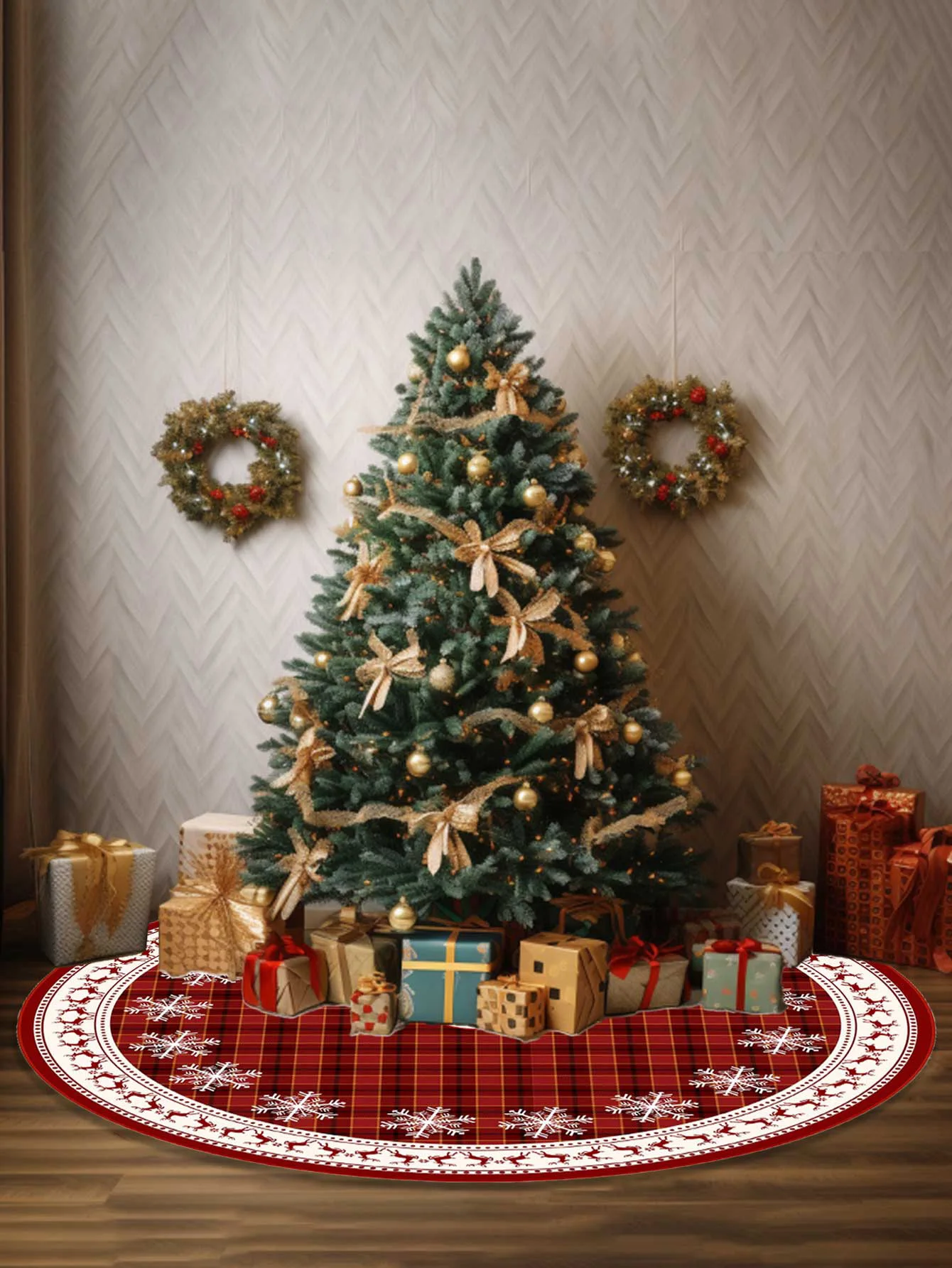 36/48/60 Inches Christmas Tree Skirt Premium Xmas Tree Ornaments & Decorations Rustic