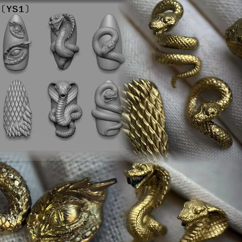〔YS1〕꽃 3D 네일 아트 실리콘 몰드 재사용 가능한 투명 조각 템플릿 DIY..