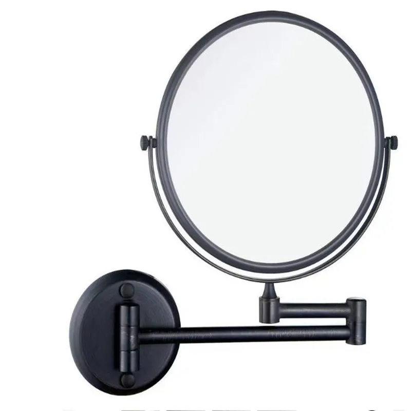 Antique bathroom folding makeup sided mirror retractable folding magnifier beauty mirror Rose gold
