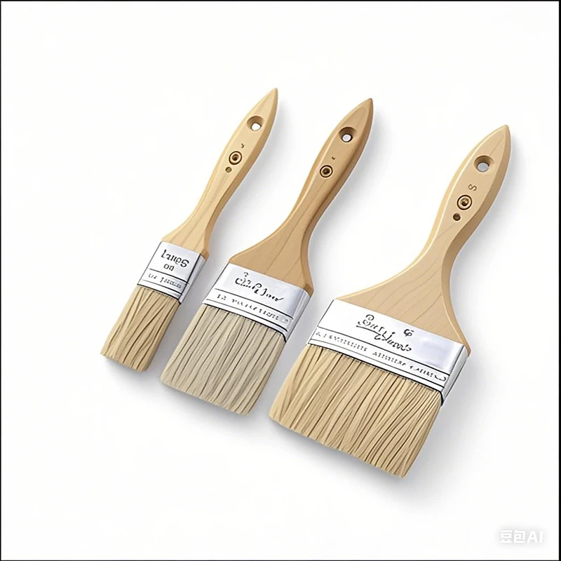 Pig Mane Brush Wooden Handle Tool Decoration Paint Coating Latex Cleaning Barbecue Baking Painting