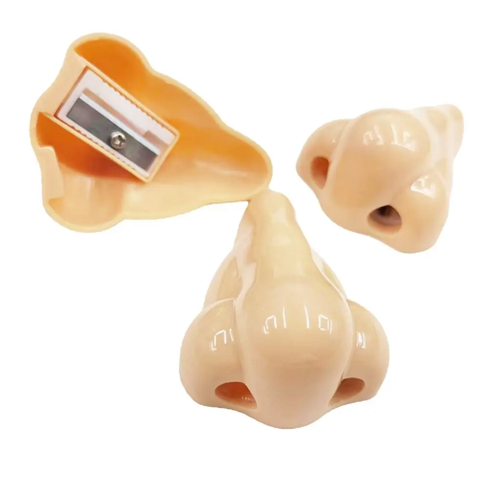 

10PCS Nose Manual Pencil Sharpeners Creative Funny Handheld Pencil Sharpener Protable Single Holes Pencil Sharpener