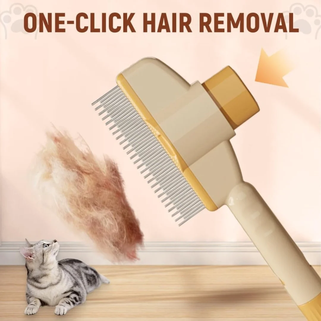 Cat Brush for Shedding, New Cat Deshedding Brush with Release Button, Cat Grooming Brush for Short and Long Haired Cats 6