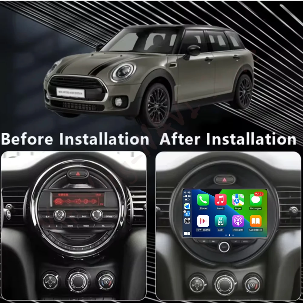 Para BMW Mini Cooper F54 F55 F56 F60 2015-2018 2019 Android 16 reproductor Multimedia de vídeo para coche Carplay DSP estéreo navegación GPS 2