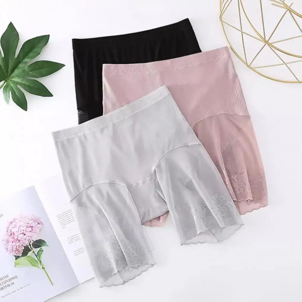 

Women Lace Mesh Panties High Waist Lace Patchwork Ladies Safety Pants Anti-exposure Intimate Clothes for Women Underpants Women