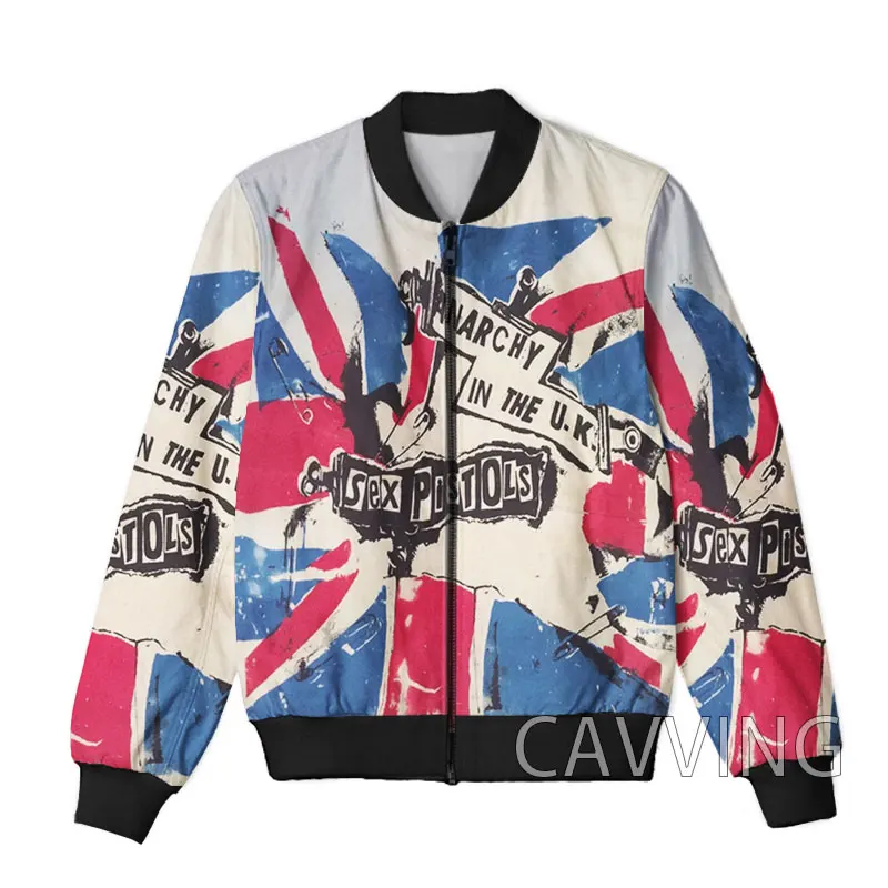 CAVVING 3D Printed  Rock band Sex Pistols  Zipper Bomber Jackets Men Overcoat Mens Coat Zip Up Jackets for Women/Men 3