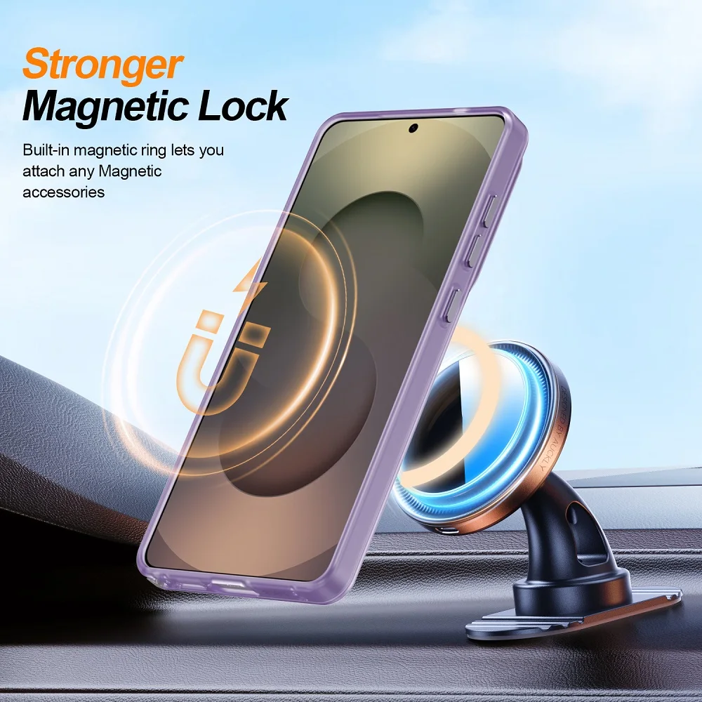 Matte Translucent Magnetic Bracket Phone Case with Ultra Protection
