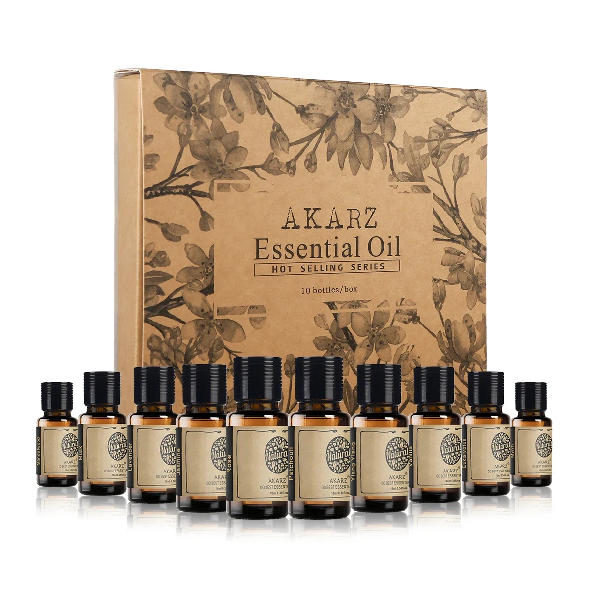 Akarz Hots 10 Set Sandalo, Muschio, Lavanda, Gelsomino, Rosa, Patchouli,Ylang Ylang, Vaniglia, Profumo Di Sapone Per Candele Mirra Olio Essenziale
