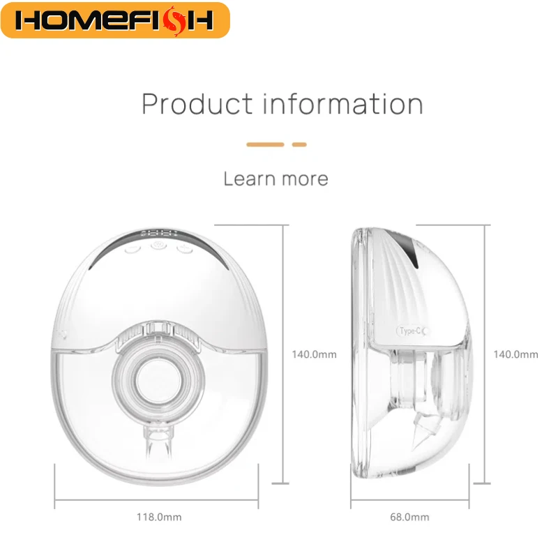 Wearable Electric Breast Pump, Hands-Free, Portable, BPA-Free, with LED Display, 4 Modes & 12 Adjustable Levels 2
