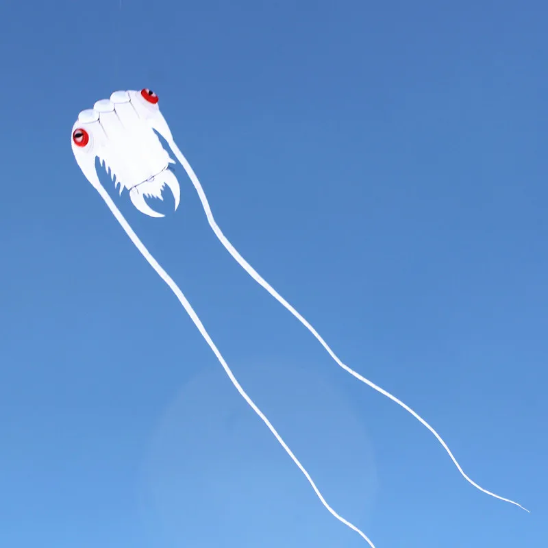 

free shipping large white trilobites kites factory adults reel soft nylon ripstop fabric alien inflatable kite giant octopus koi