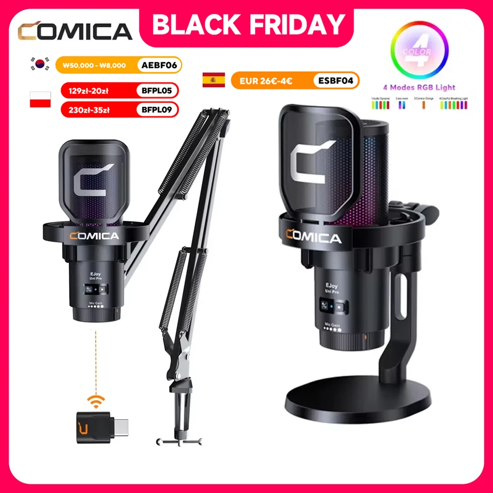 COMICA ワイヤレス USB コンデンサー マイク EJoy Uni Pro Amazon.co.jp: 【COMICA 革新登場】ワイヤレスUSBコンデンサーマイク