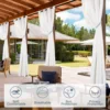 Outdoor Patio Voile Sheer Curtains Waterproof Drapes Rod Pocket Blackout Chiffon Gauze Tulle Curtain Garden for Porch Pergola 4