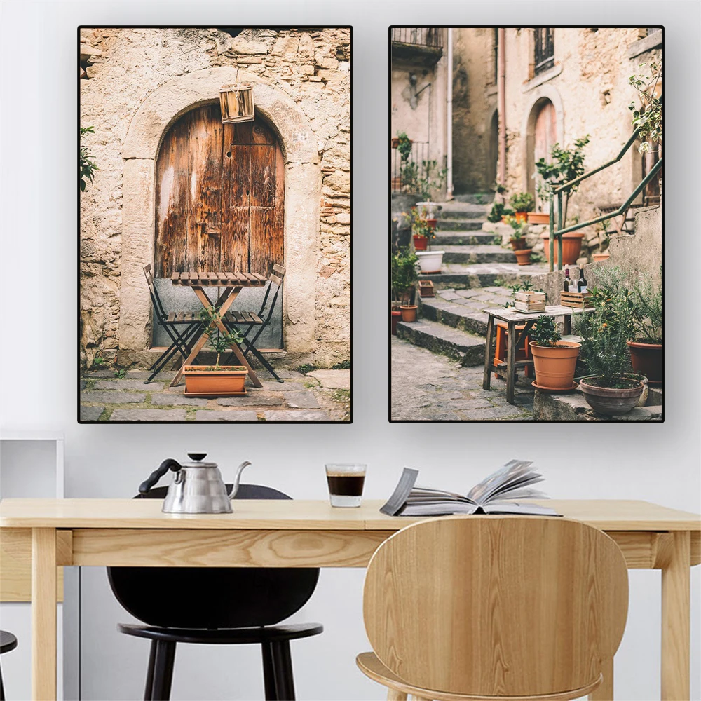 

Alley Landscape Canvas Wall Art Poster Architecture Cityscape Travel Prints Modern Art Boho For Interior Home Decor