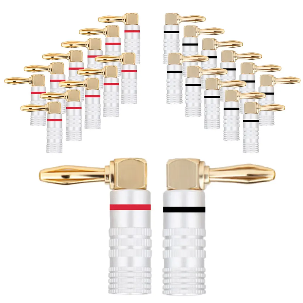 Conectores Banana Chapados En Oro 4 Mm - Para Altavoces Y Audio, Alta Fidelidad, Conexión Rápida Sin Soldadura