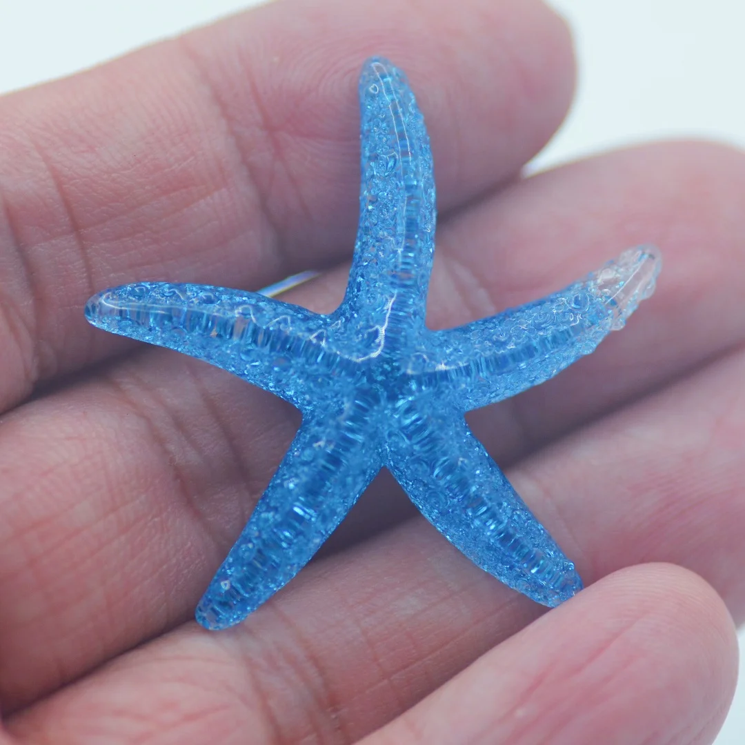 Royal Blue Resin Starfish Cabochon 40mm 10PCS HOME DIY Miniatures Flatback Sea Star Cabochons resin crafts accessories resin ornaments resin crafts miniature ornament ornament crafts