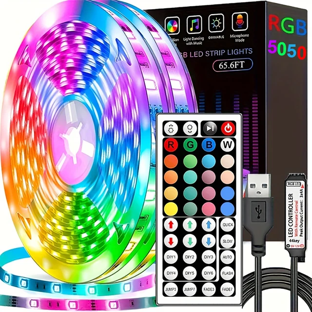 맞춤 분위기를 연출하는 다채로운 5050 RGB 테이프 LED 스트립 조명
