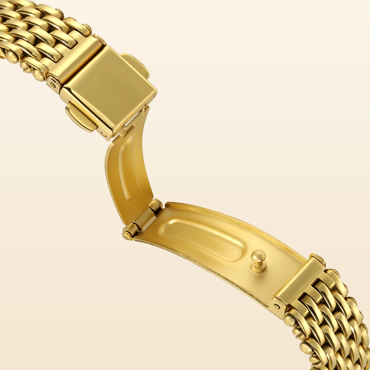BERNY Golduhren für Damen, luxuriöse, schlanke, elegante Damen-Quarzuhr, goldene Edelstahl-Mode-Armbanduhr – Detail 5