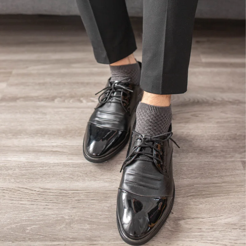 Mens Business Socks - 10 Pairs Black Deodorant Breathable Short Solid Color