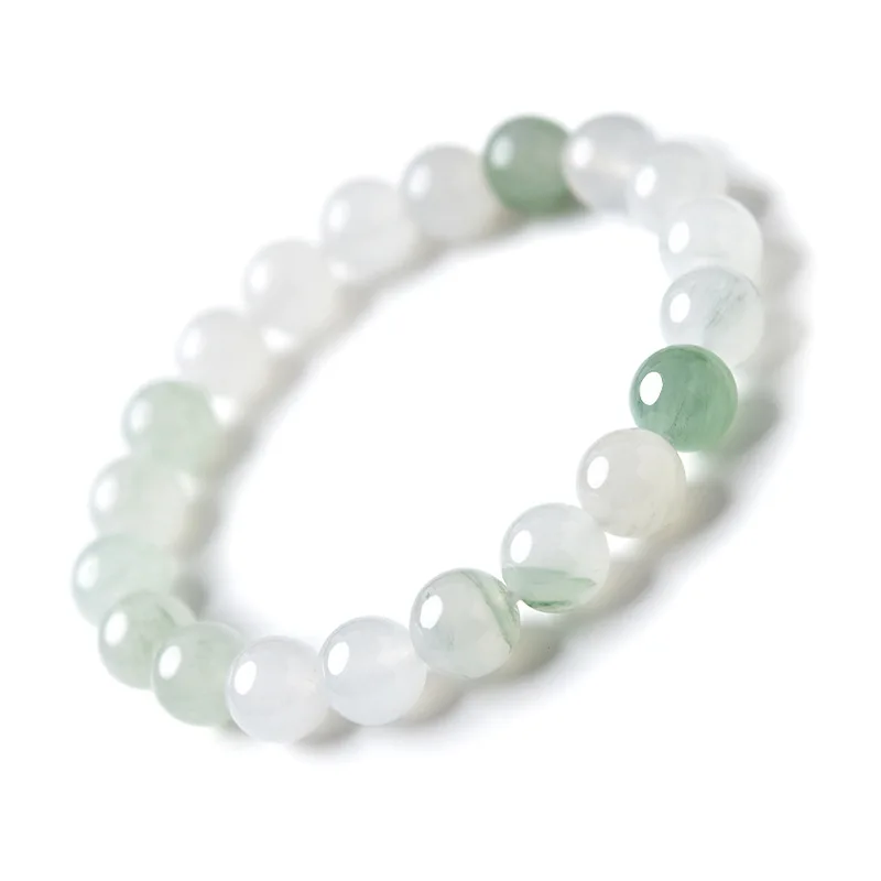 GradeAMyanmarJadeiteIceFloatingJadeBraceletMenWomenFine