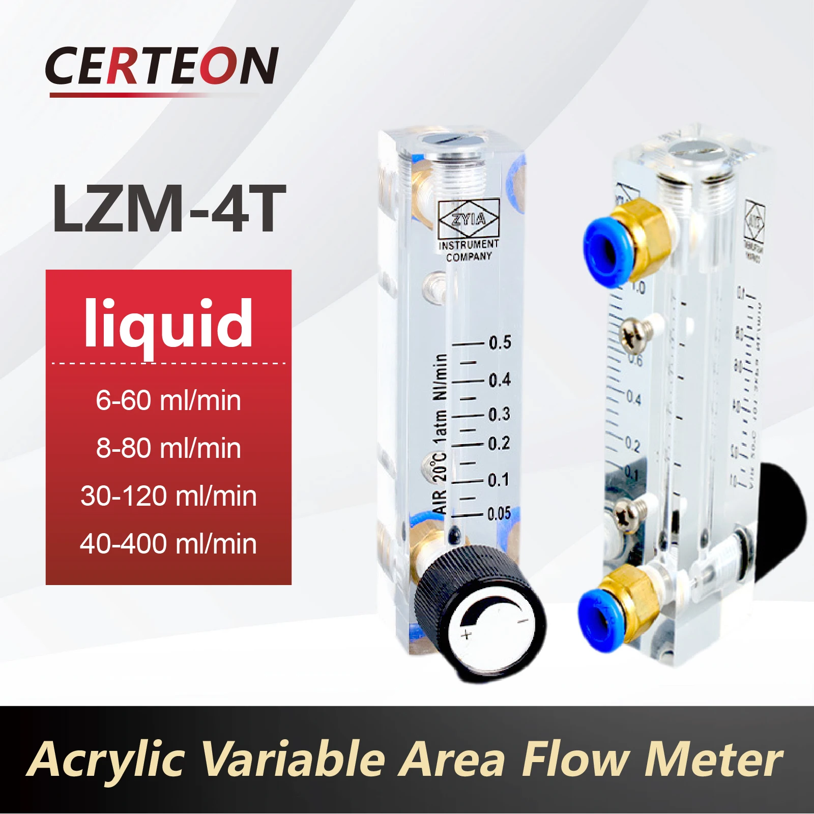 LZM-4T Acrylic Rotameter Flow Meter Panel Mount Adjustable Liquid Water Flowmeter with Valve for Industrial Precise Measurement water flow meter flow meter digital turbine flow meter turbine flow meter