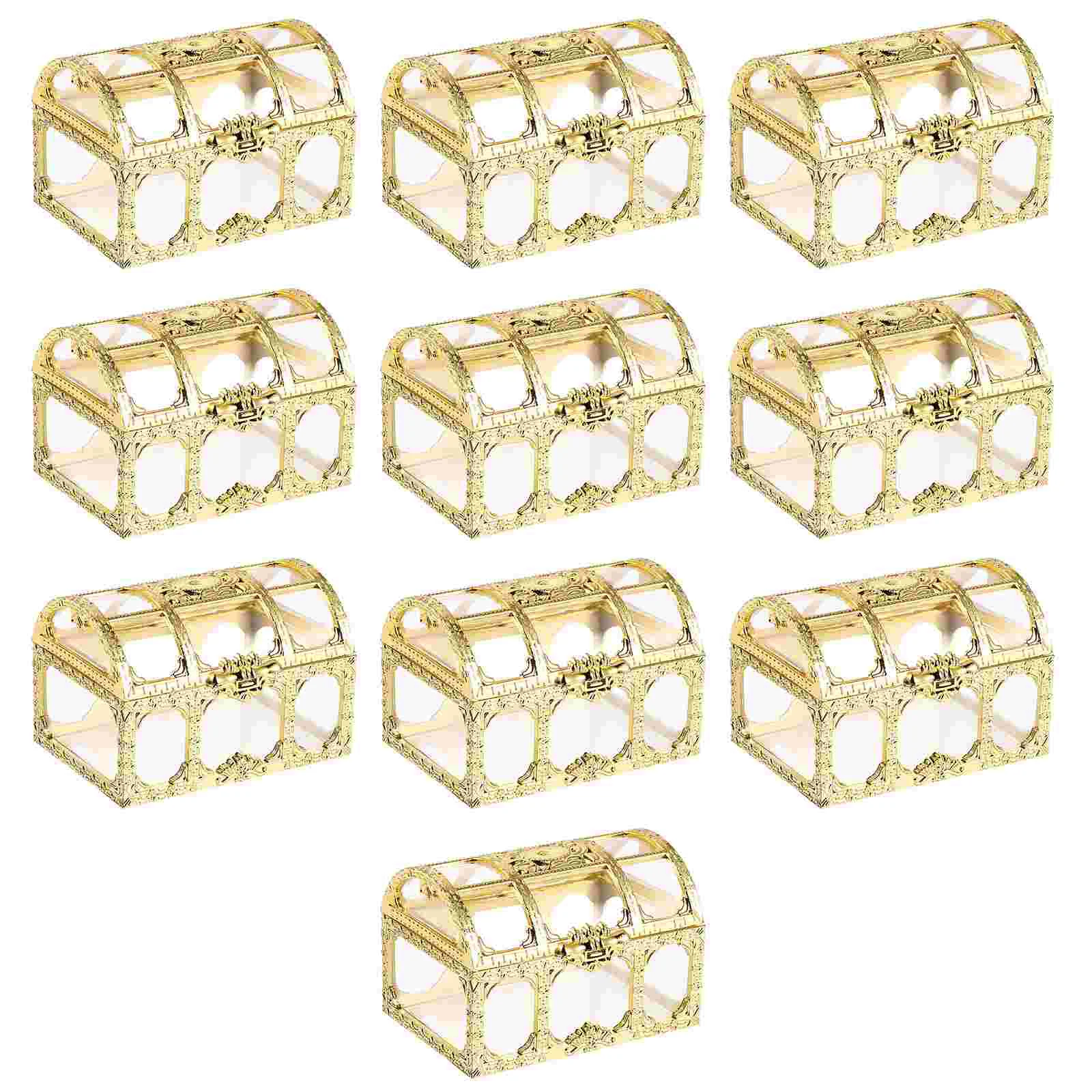 

Plastic Transparent Pirate Treasure Storage Box Crystal Gem Jewelry Trinket Keepsake Candy Packaging Boxes Organizer