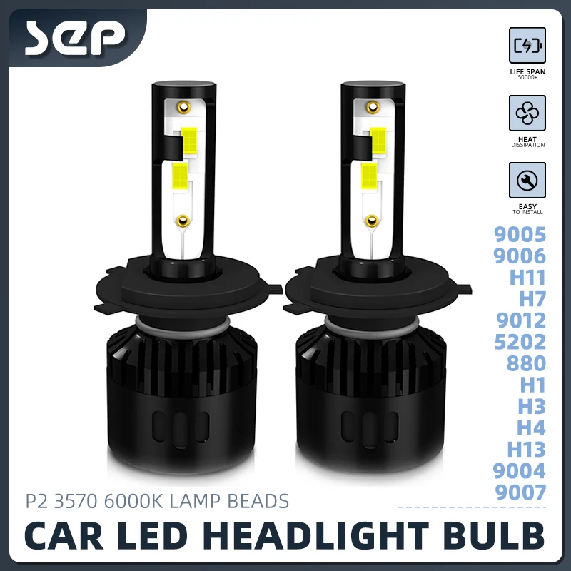 

P2 3570 Lamp Beads Motor Led Headlight 3k 6k 8k Led Bulb Retrofit Fitting Led Car Headlight H4 H7 H11 HIR2 HB3 HB4 HB5 880