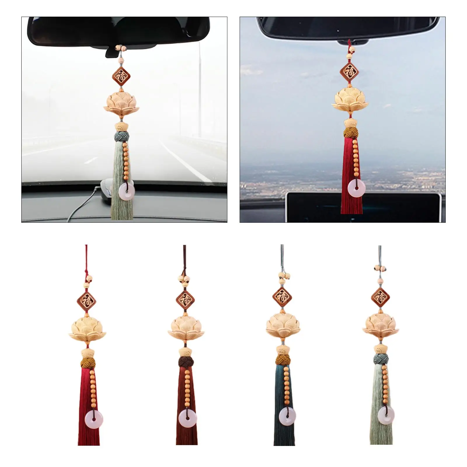 Lotus Car Pendant Universal Chinese Feng Shui Car Decoration