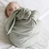 Custom Name Embroidery Baby Swaddle Blanket with Cute Beanie 0-12M Organic Cotton Anti-Kick Sleep Sack Newborn Gift Set 4