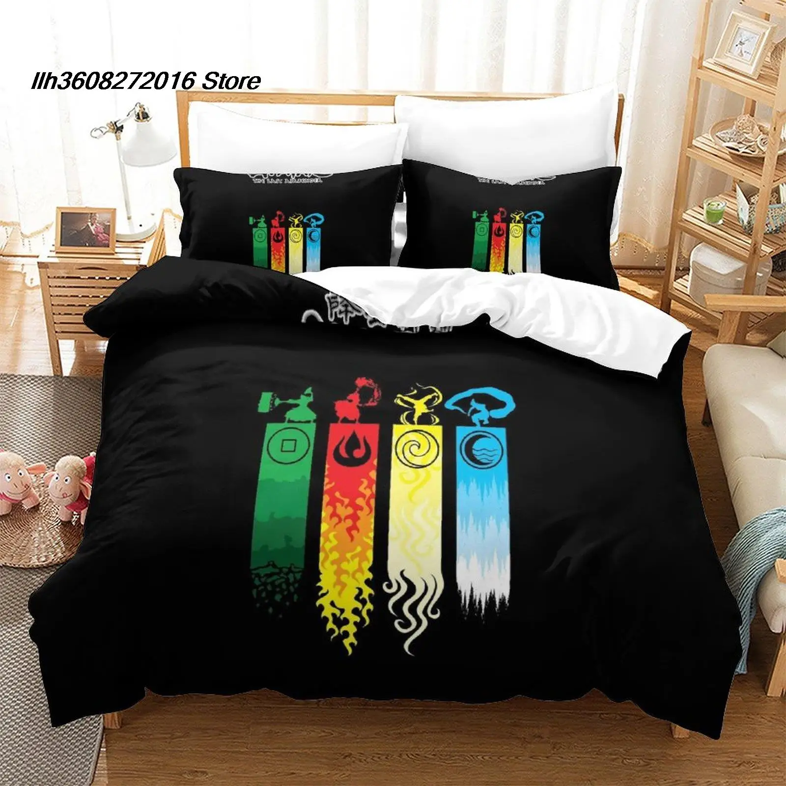 2025 New Avatar the last airbender Bedding Set Single Twin Full Queen King Size Bed Set Aldult Kid Bedroom 3D Anime Bed Sheet Se 4