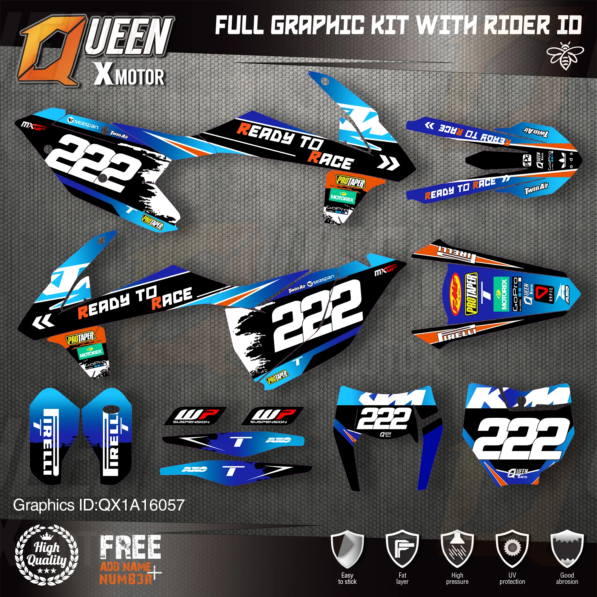 

Оригинальные графические наклейки QUEEN X MOTOR Team, Набор наклеек для KTM 2016 2017 2018 SX SXF , 2017 2018 2019 EXC Φ 057
