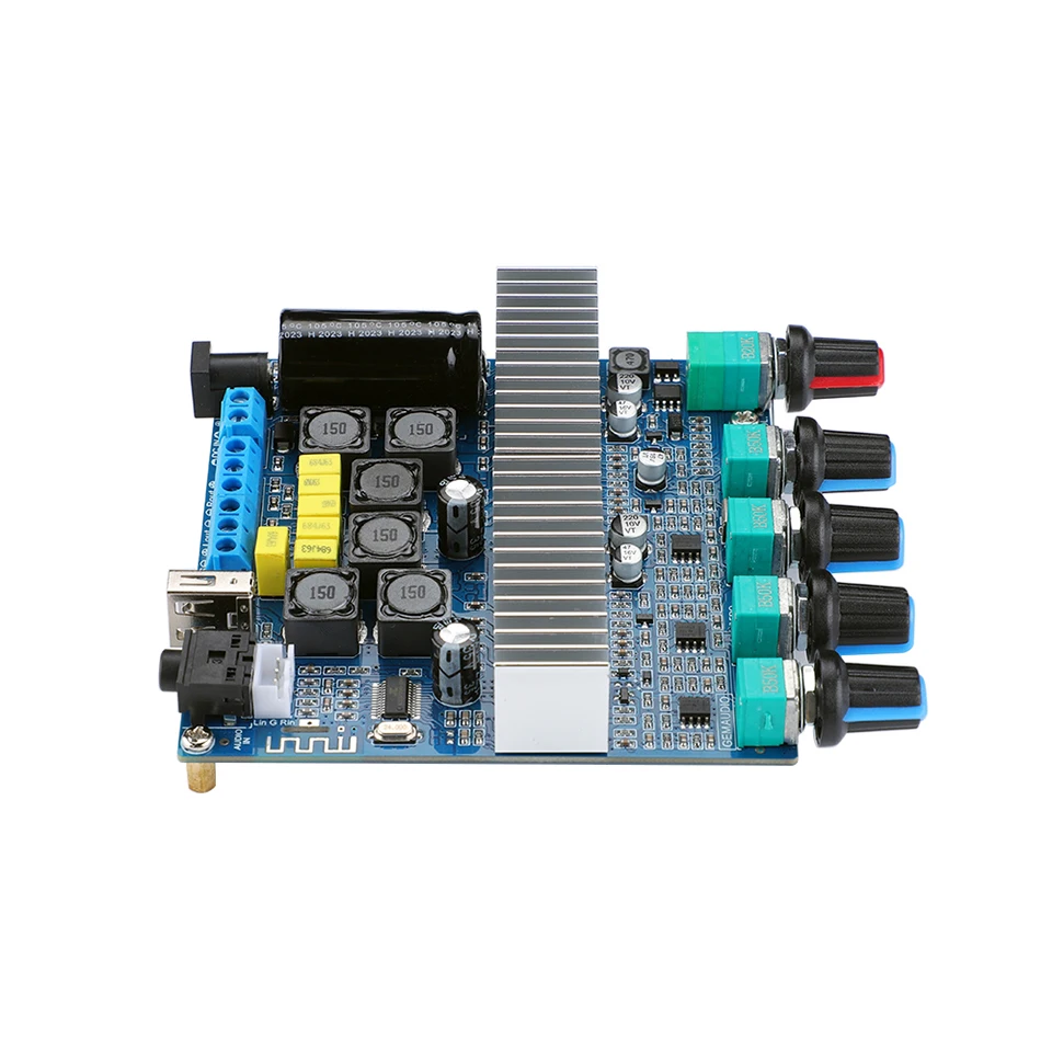 de potência Bluetooth USB DAC, TPA3116D2, TPA3116D2, 2.1 HiFi, 2x50W + 100W
