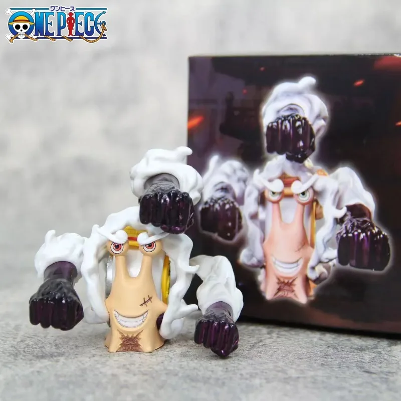 7.5Cm One Piece Anime Figure Nika Rufy Gear Fifth Den Mushi Gk Busoshoku Haki Statue Pvc Collection Model Figurine Toy Gift