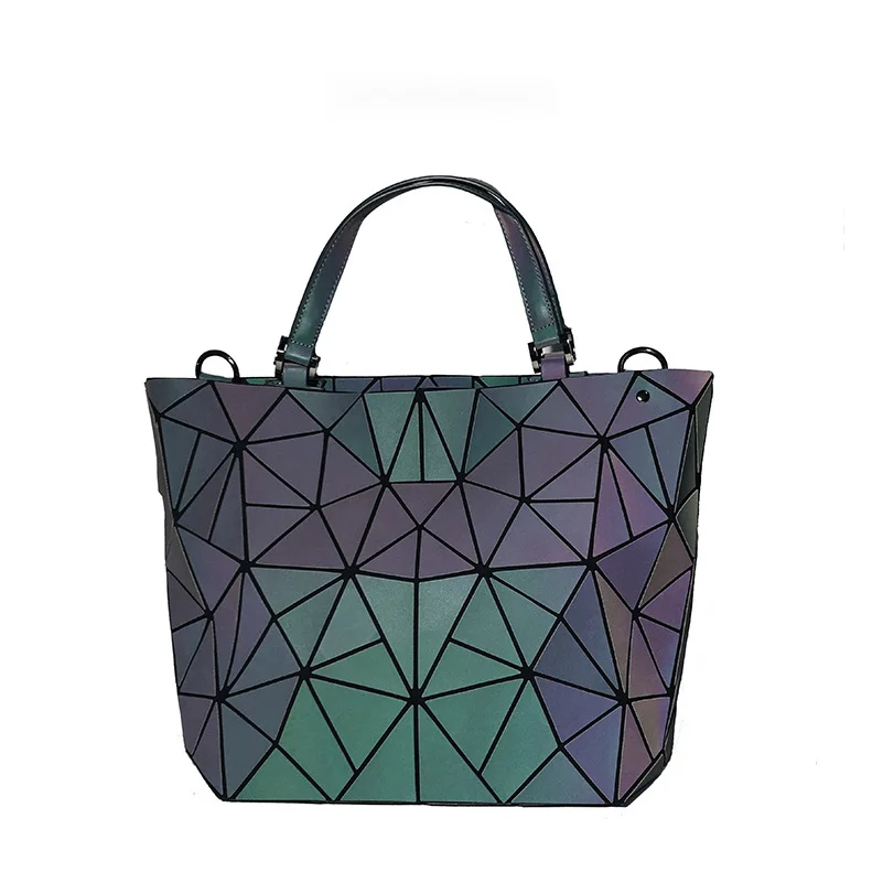 Trīsdaļīgs ģeometriskas sieviešu rokassomiņas komplekts 2024. gada jaunā vasaras mirdzuma daudzpusīgā soma uz viena pleca_voghion.com