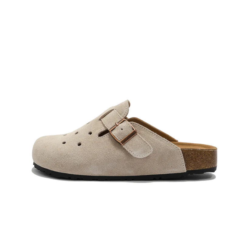 

Белые туфли Birkenstock, кожаные шлепанцы на платформе, туфли на плоской подошве, японская Ретро пещера, сандалии без шнуровки для женщин