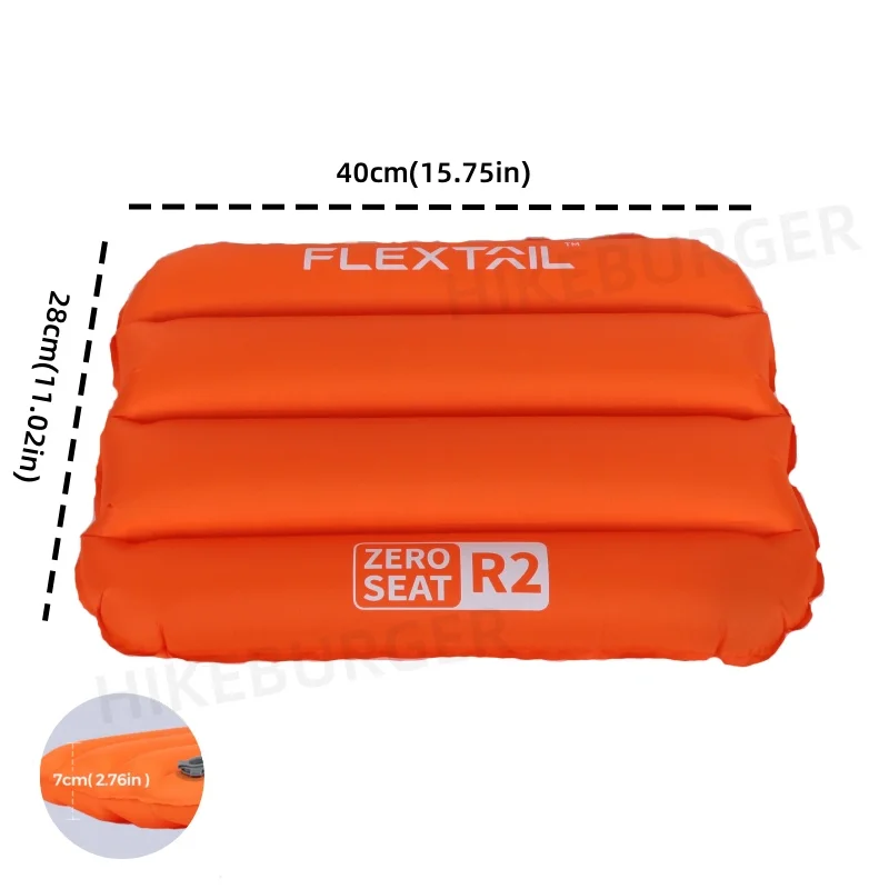 Flextail ZERO Seat Outdoor Ultralight Inflatable Mat R Value 2.8 Camping Portable Cushion 40D Nylon Comfortable Warmth  Air Seat