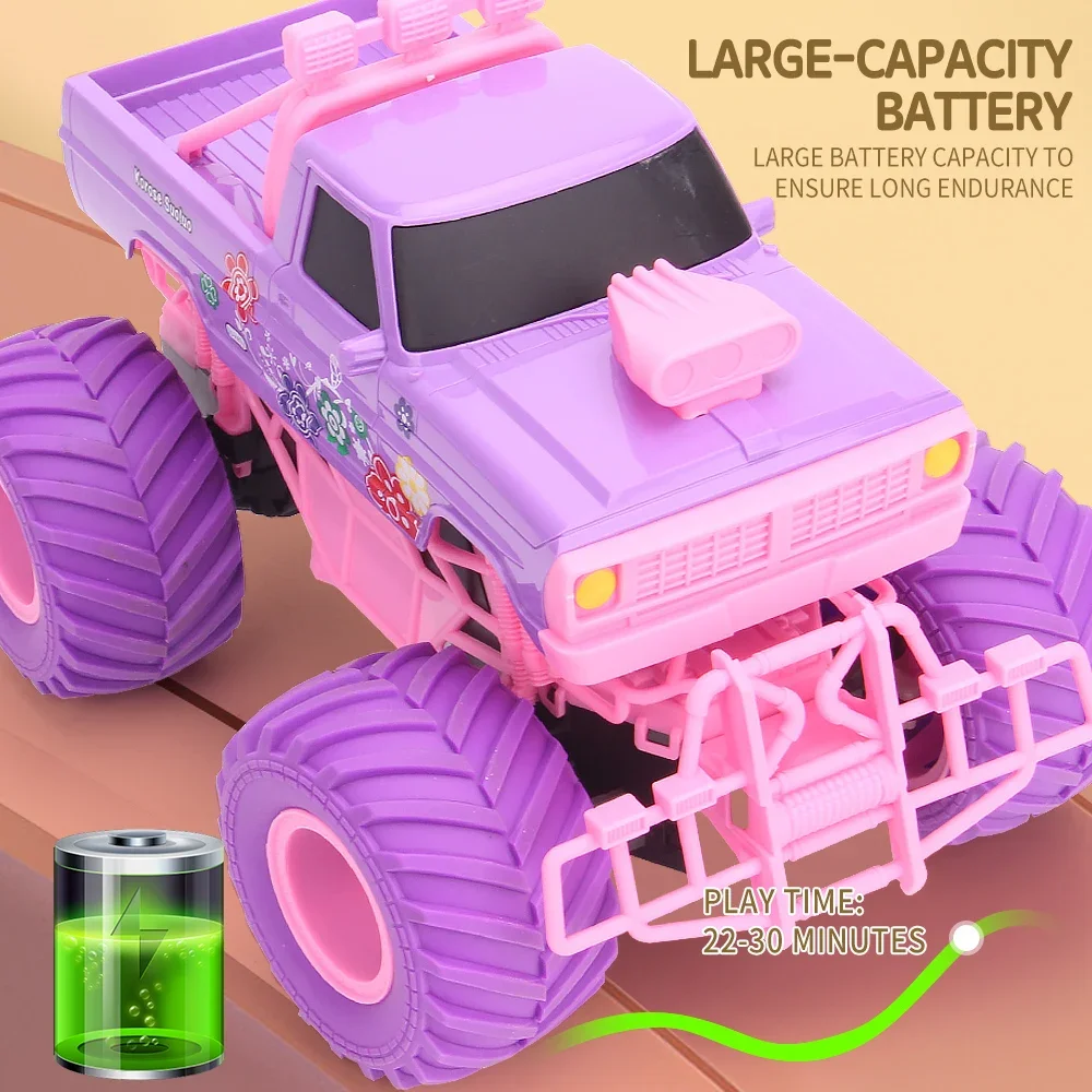 Barbie pink remote control car electric climbing anti-fall stunt remote control toy children's party gift 2