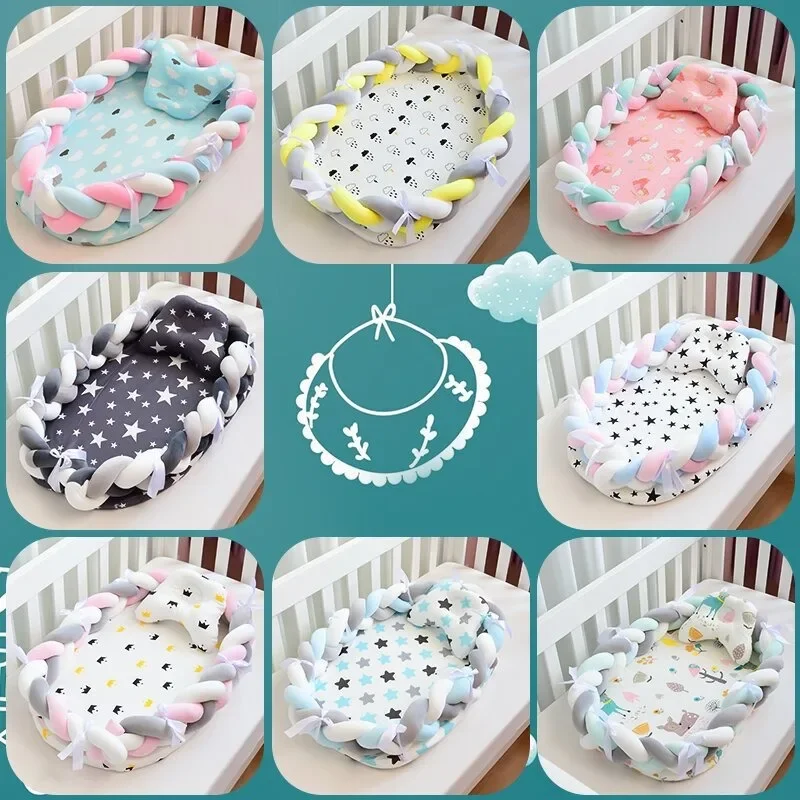 Nido per lettino per bambini, culla per neonato con recinzione, culla per paraurti, culla per bambini, per set di biancheria da letto per dormire sicuri, regali - immagine 2