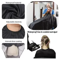 Cape de coiffeur avec Logo personnalisé, 3 pièces, noire, imperméable, professionnelle, légère, pour coiffure, usage domestique, Cape de coupe de cheveux 4