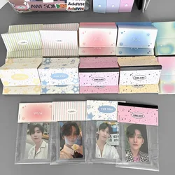 10pcs Korean Ins Cartoon English Letters Blush Double Fold Card Head Cute Kpop Star Photo Card Packing DIY Decorative Materials