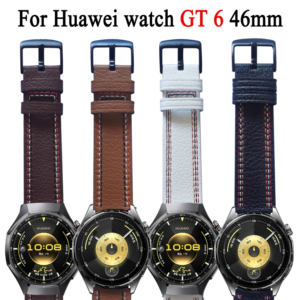 Premium 22mm Leather Sport Watchband - Replaceable Bracelet Accessory