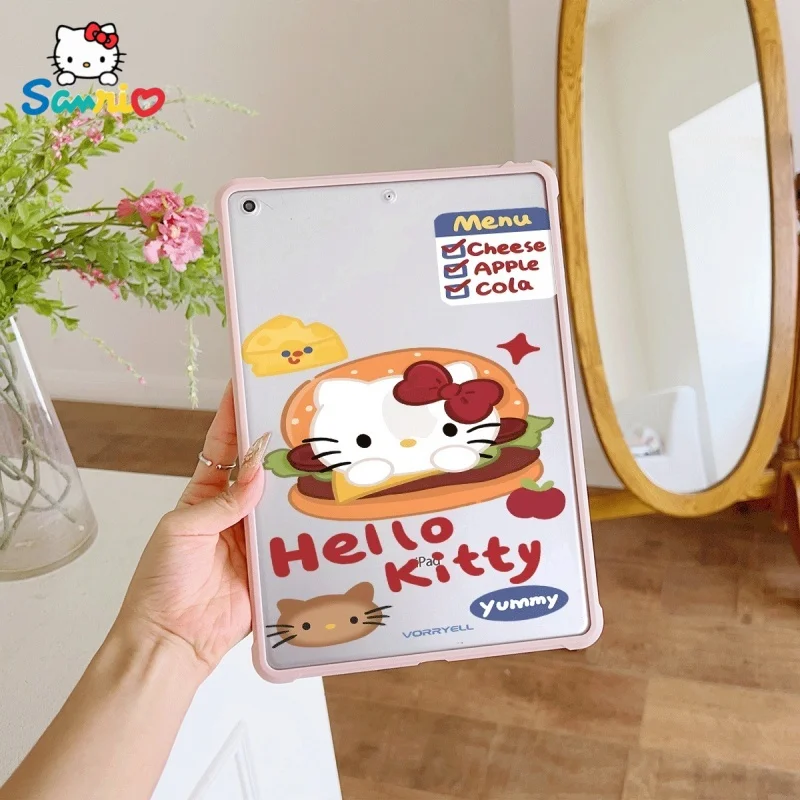 Sanrio cute pattern Pink iPad Transparent Drop Case, suitable for iPad Pro 2022/2024, iPad Air 3/5, iPad Mini 6, iPad 6/10 4