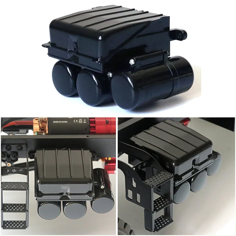 

Plastic Simulation Battery Case Gas Tank for 1/14 Tamiya RC Truck Trailer Tipper Scania 770S MAN Benz Actros Volvo Car Diy Parts