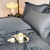 Premium Quality 1000TC Egyptian Cotton Solid Plain Duvet Cover Set Super King 3/4Pcs Bedding set Flat/Fitted Sheet 2Pillow shams 4