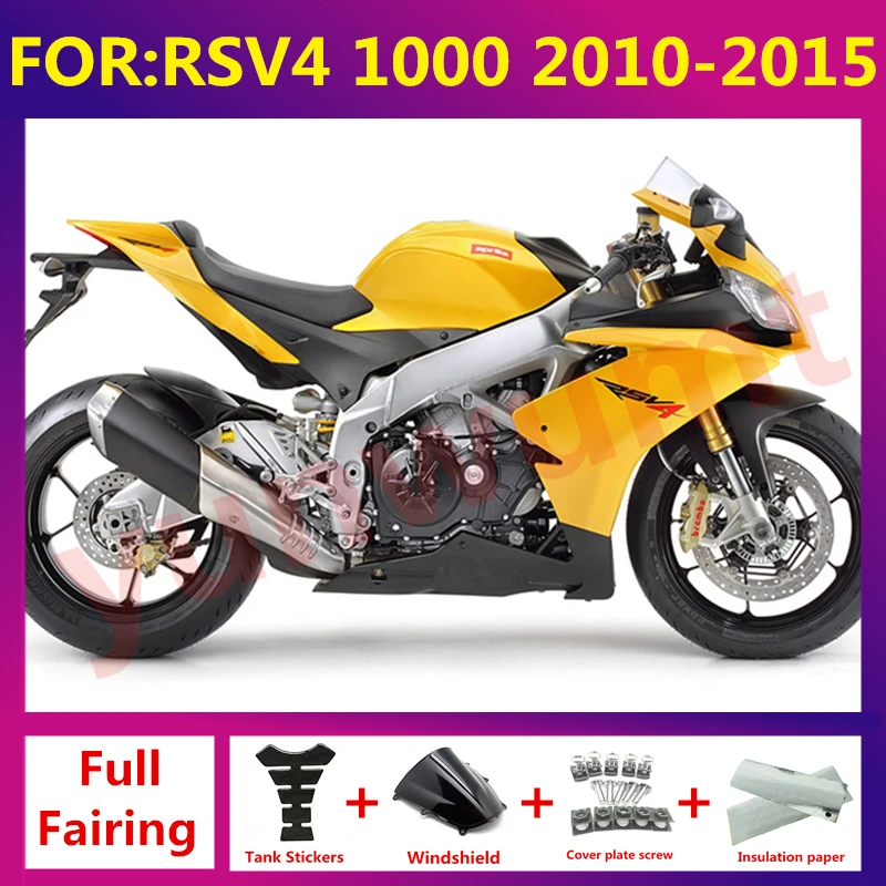 

For Aprilia RSV4 RS1000 RS V4 1000 10 11 12 13 14 15 Motorcycle Accessories Whole Fairings ABS Bodywork zxmt set yellow black