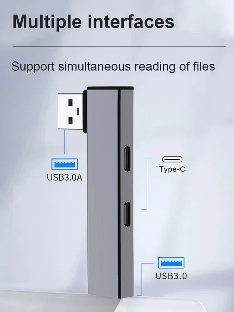 Ultra-Slim 3-Port High-Speed USB Hub and Adapter