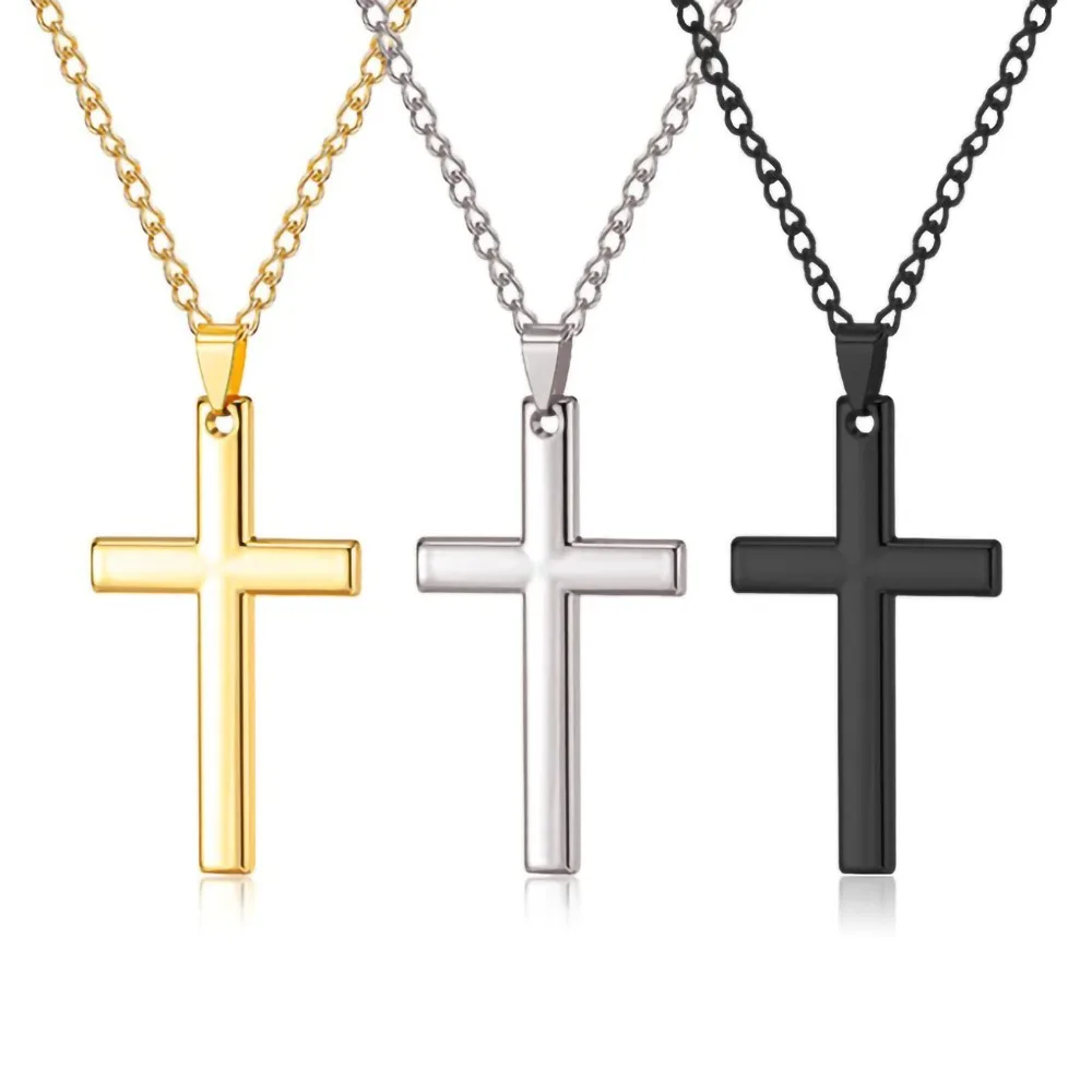 Timeless Faith Cross Necklace - Elegant 24-Inch Gold/Silver Chain