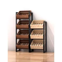 Solid wood kitchen vegetable rack fruit and vegetable snack storage rack vegetable basket rack floor multi-layer storage frame 2