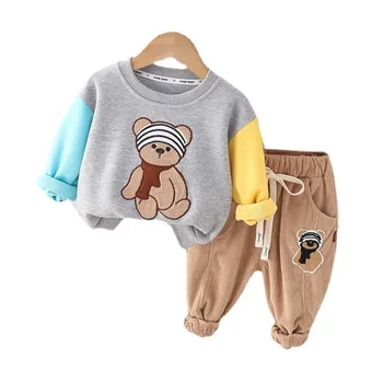 New Spring Autumn Baby Girls Clothes Suit Children Boys Cartoon T-Shirt Pants 2Pcs/Sets Toddler Casual Costume Kids Tracksuits 1
