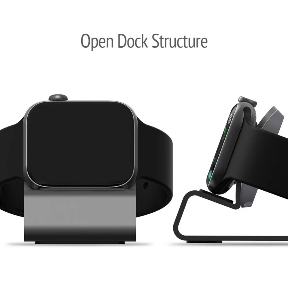 Charger Stand for Apple Watch Dock Station Aluminum Charging Holder for iWatch Ultra 1 2/10/9/SE/8/7/6/5/4/3/2/1 Silicon Bracket