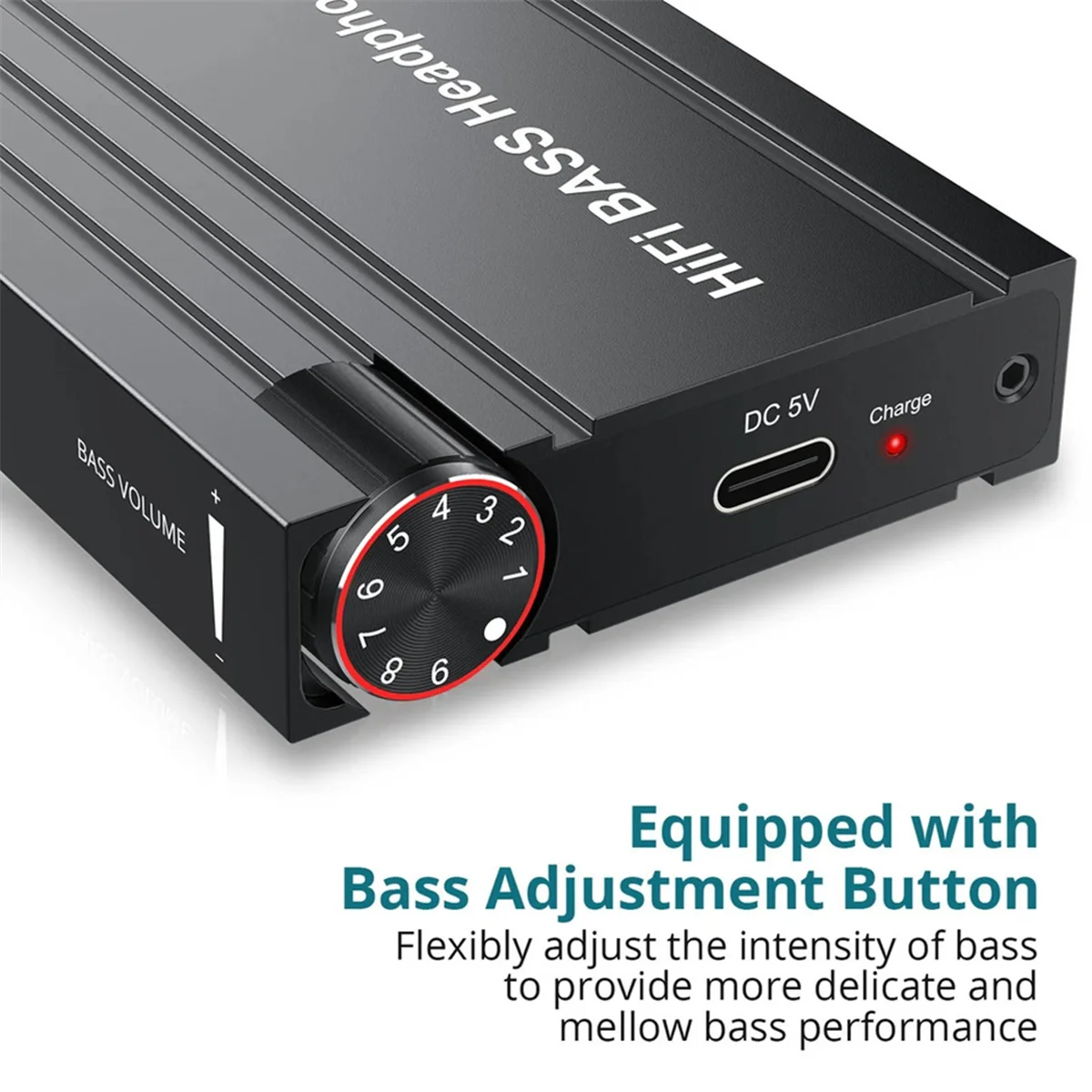 XMLX HiFi BASS Headphone Amplifier Portable 3.5mm Headphone Amp with Volume Knob Bass Boost Rechargeable 16-600&Omega; for Computer
