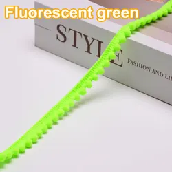 Mini Pom Pom Fringe Ribbon Lace Trim for DIY Home Decor and Crafts - 35 Vibrant Colors (Fluorescent green)